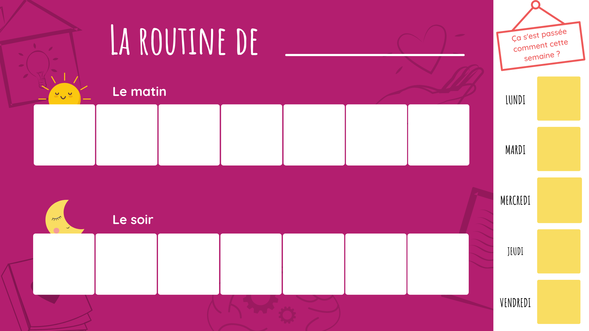 Emploi Du Temps Familial Hebdomadaire A3 Effaçable – Planning Mural Pour école, Activités, Organisation